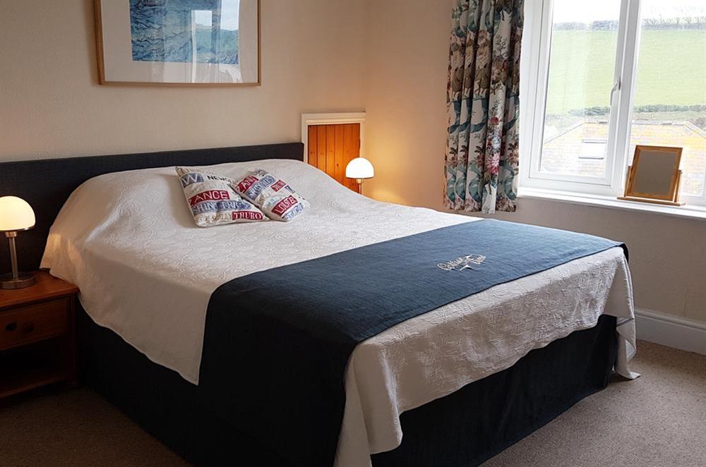 Master bedroom with super-King size bed at Cottage View in Hope Cove, Nr Kingsbridge